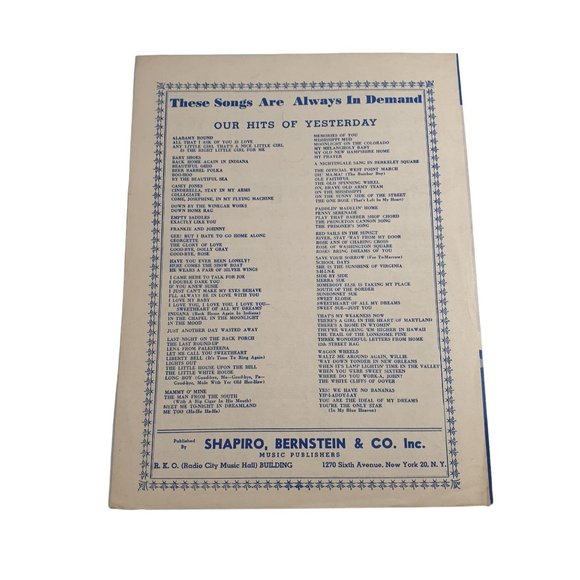 Vintage Sheet Music 1947 A Tree In The Meadow Piano Voice Guitar Easy Listening - Picture 2 of 4